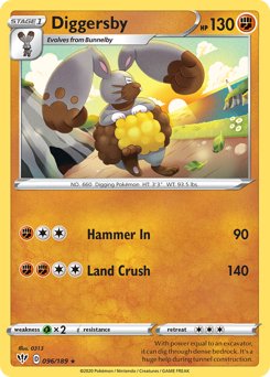Diggersby, Darkness Ablaze #96, Pokémon TCG card