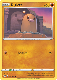 Diglett, Darkness Ablaze #84, Pokémon TCG card