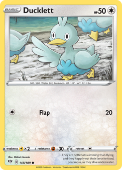 Ducklett, Darkness Ablaze #148, Pokémon TCG card