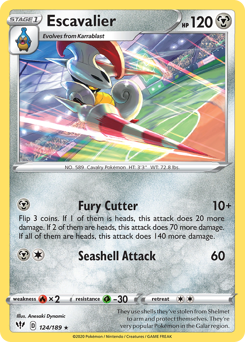 Escavalier, Darkness Ablaze #124, Pokémon TCG card