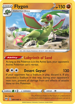 Flygon, Darkness Ablaze #91, Pokémon TCG card