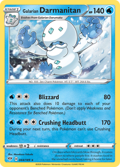 Galarian Darmanitan, Darkness Ablaze #44, Pokémon TCG card
