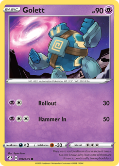 Golett, Darkness Ablaze #76, Pokémon TCG card