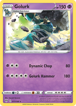 Golurk, Darkness Ablaze #77, Pokémon TCG card