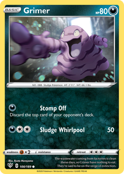 Grimer, Darkness Ablaze #100, Pokémon TCG card