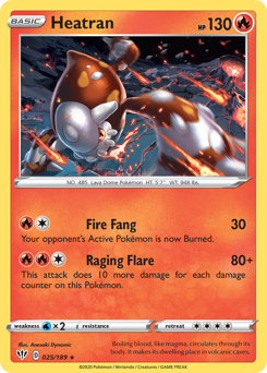 Heatran, Darkness Ablaze #25, Pokémon TCG card