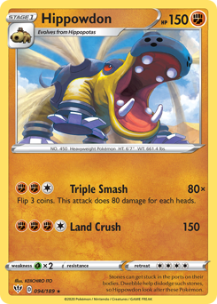 Hippowdon, Darkness Ablaze #94, Pokémon TCG card