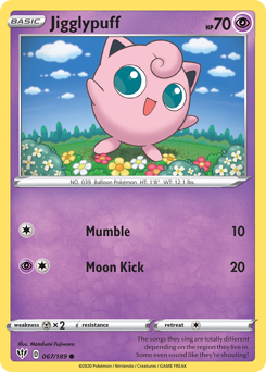Jigglypuff, Darkness Ablaze #67, Pokémon TCG card