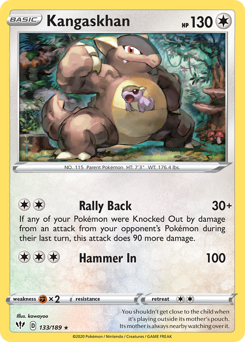 Kangaskhan, Darkness Ablaze #133, Pokémon TCG card