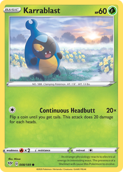 Karrablast, Darkness Ablaze #8, Pokémon TCG card