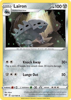 Lairon, Darkness Ablaze #122, Pokémon TCG card