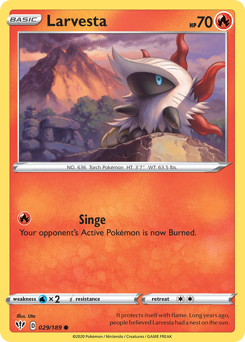 Larvesta, Darkness Ablaze #29, Pokémon TCG card