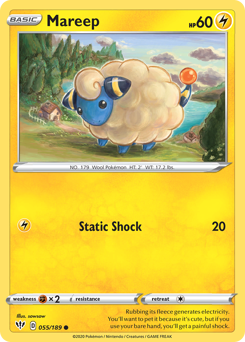 Mareep, Darkness Ablaze #55, Pokémon TCG card
