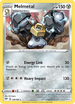 Melmetal, Darkness Ablaze #130, Pokémon TCG card