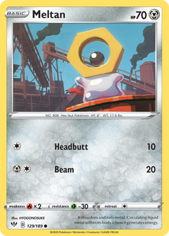 Meltan, Darkness Ablaze #129, Pokémon TCG card