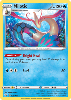 Milotic, Darkness Ablaze #39, Pokémon TCG card