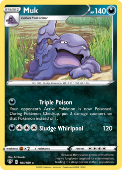 Muk, Darkness Ablaze #101, Pokémon TCG card