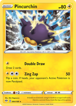Pincurchin, Darkness Ablaze #64, Pokémon TCG card
