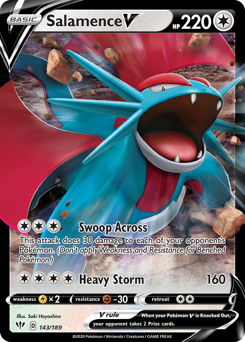 Salamence V, Darkness Ablaze #143, Pokémon TCG card