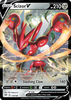 Scizor V, Darkness Ablaze #118, Pokémon TCG card