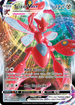 Scizor VMAX, Darkness Ablaze #119, Pokémon TCG card