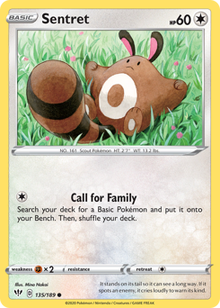 Sentret, Darkness Ablaze #135, Pokémon TCG card