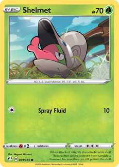 Shelmet, Darkness Ablaze #9, Pokémon TCG card