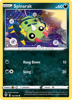 Spinarak, Darkness Ablaze #102, Pokémon TCG card