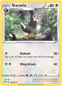 Staravia, Darkness Ablaze #146, Pokémon TCG card