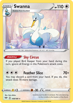 Swanna, Darkness Ablaze #149, Pokémon TCG card
