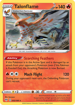 Talonflame, Darkness Ablaze #32, Pokémon TCG card