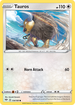 Tauros, Darkness Ablaze #134, Pokémon TCG card