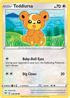 Teddiursa, Darkness Ablaze #138, Pokémon TCG card