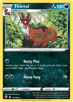 Thievul, Darkness Ablaze #113, Pokémon TCG card