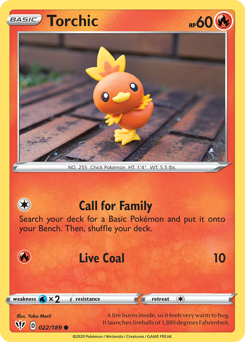 Torchic, Darkness Ablaze #22, Pokémon TCG card
