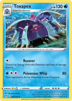 Toxapex, Darkness Ablaze #52, Pokémon TCG card