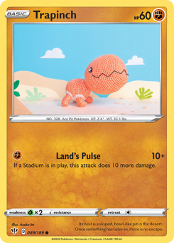 Trapinch, Darkness Ablaze #89, Pokémon TCG card