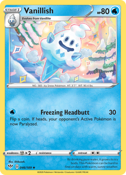 Vanillish, Darkness Ablaze #46, Pokémon TCG card