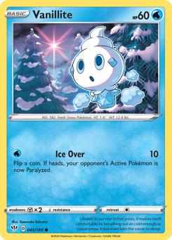 Vanillite, Darkness Ablaze #45, Pokémon TCG card
