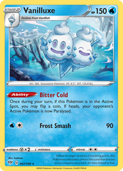 Vanilluxe, Darkness Ablaze #47, Pokémon TCG card