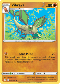 Vibrava, Darkness Ablaze #90, Pokémon TCG card