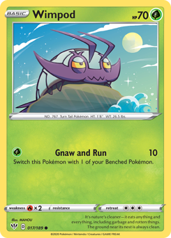 Wimpod, Darkness Ablaze #17, Pokémon TCG card
