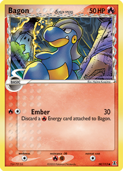 Bagon δ, Delta Species #58, Pokémon TCG card