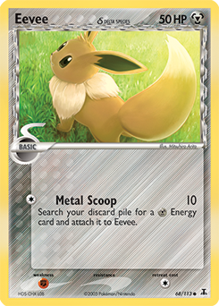 Eevee δ, Delta Species #68, Pokémon TCG card