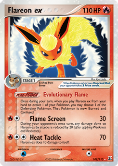 Flareon ex, Delta Species #108, Pokémon TCG card