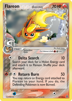 Flareon δ, Delta Species #5, Pokémon TCG card