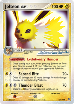 Jolteon ex, Delta Species #109, Pokémon TCG card