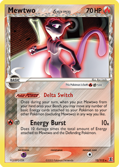 Mewtwo δ, Delta Species #12, Pokémon TCG card