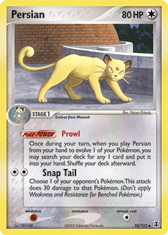 Persian, Delta Species #50, Pokémon TCG card