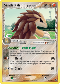 Sandslash δ, Delta Species #27, Pokémon TCG card